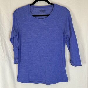 Patagonia Womens Top Blue 3/4 Sleeve Lightweight Athletic Shirt